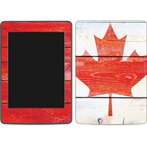 Canada Flag Light Wood Amazon Kindle Skin
